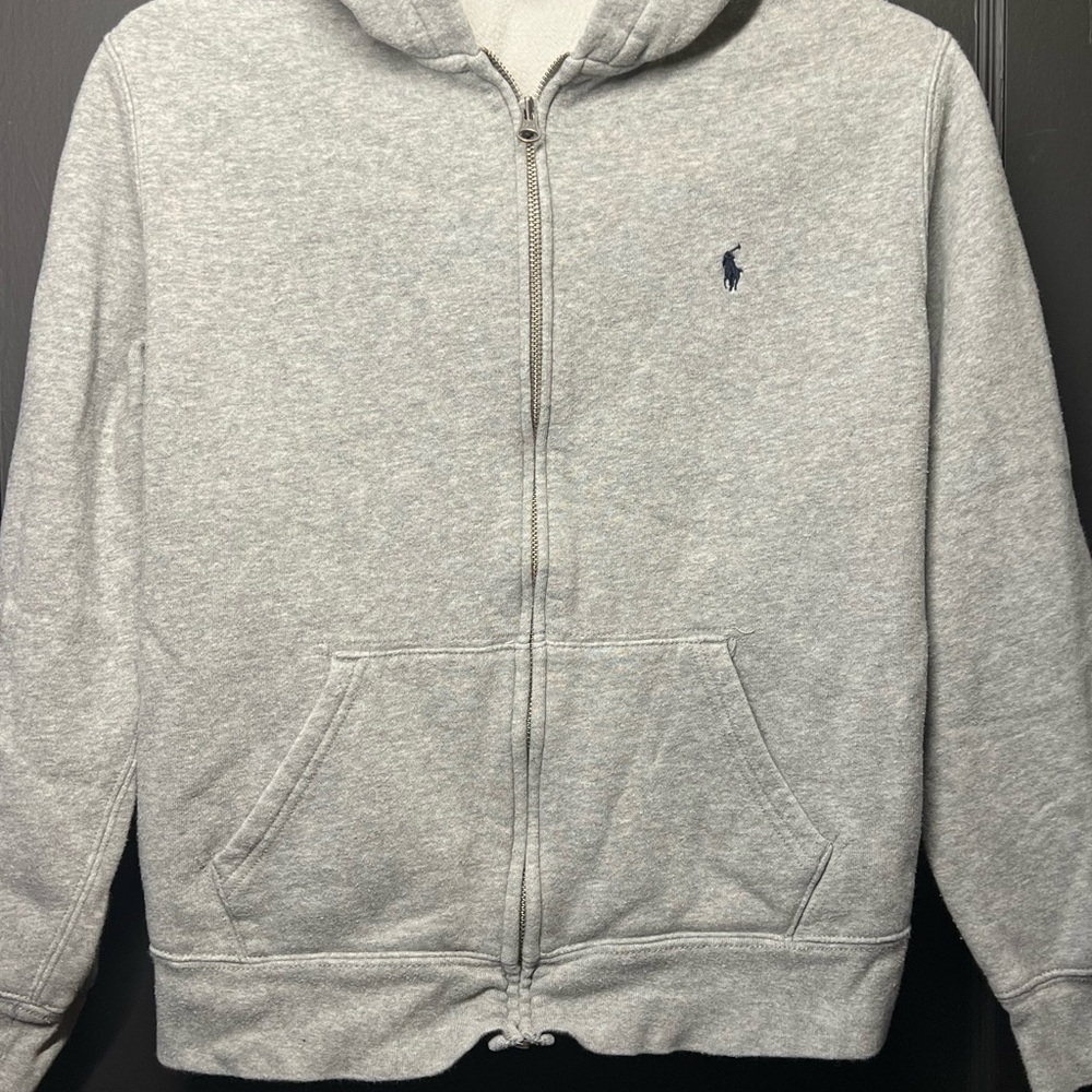 Kids Polo by Ralph Lauren Gray Hoodie size L
